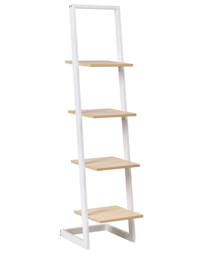 Bookcase White Metal Frame Freestanding Shelving Unit