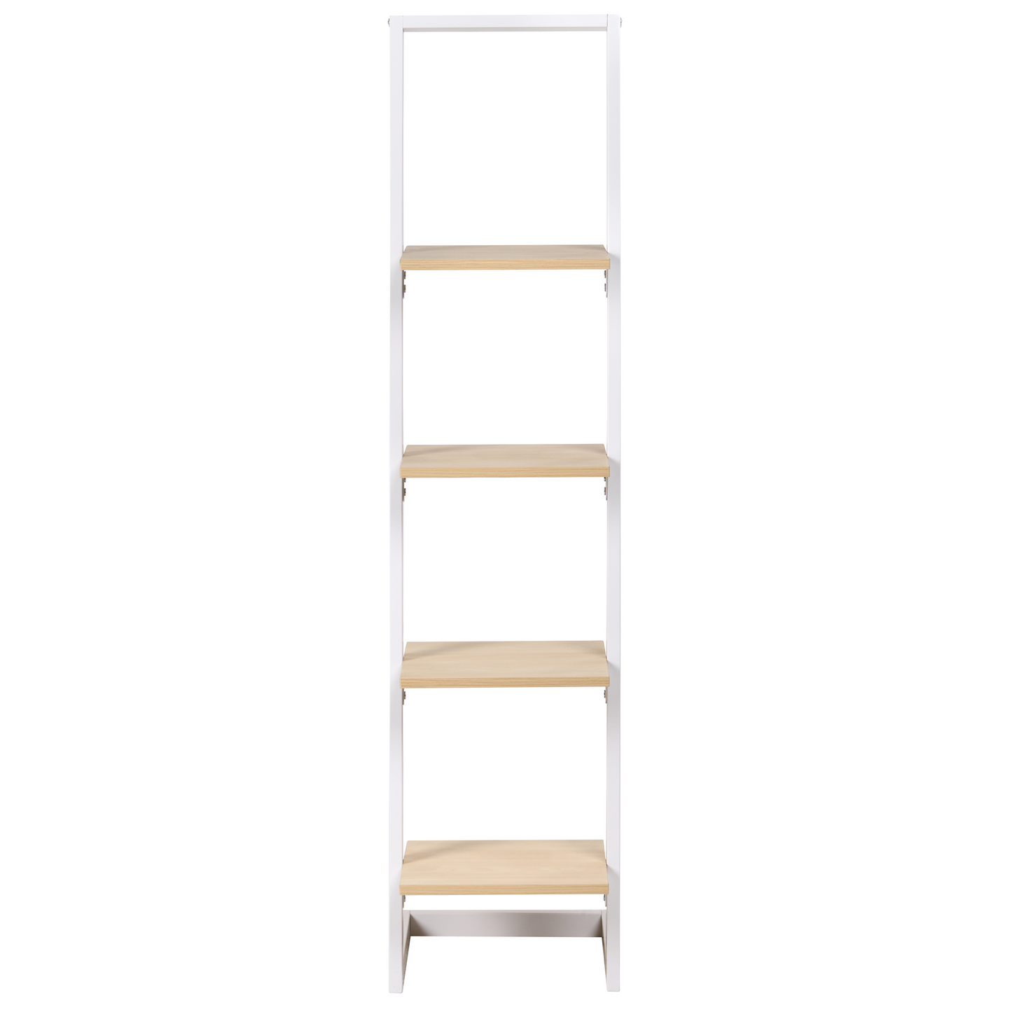 Bookcase White Metal Frame Freestanding Shelving Unit
