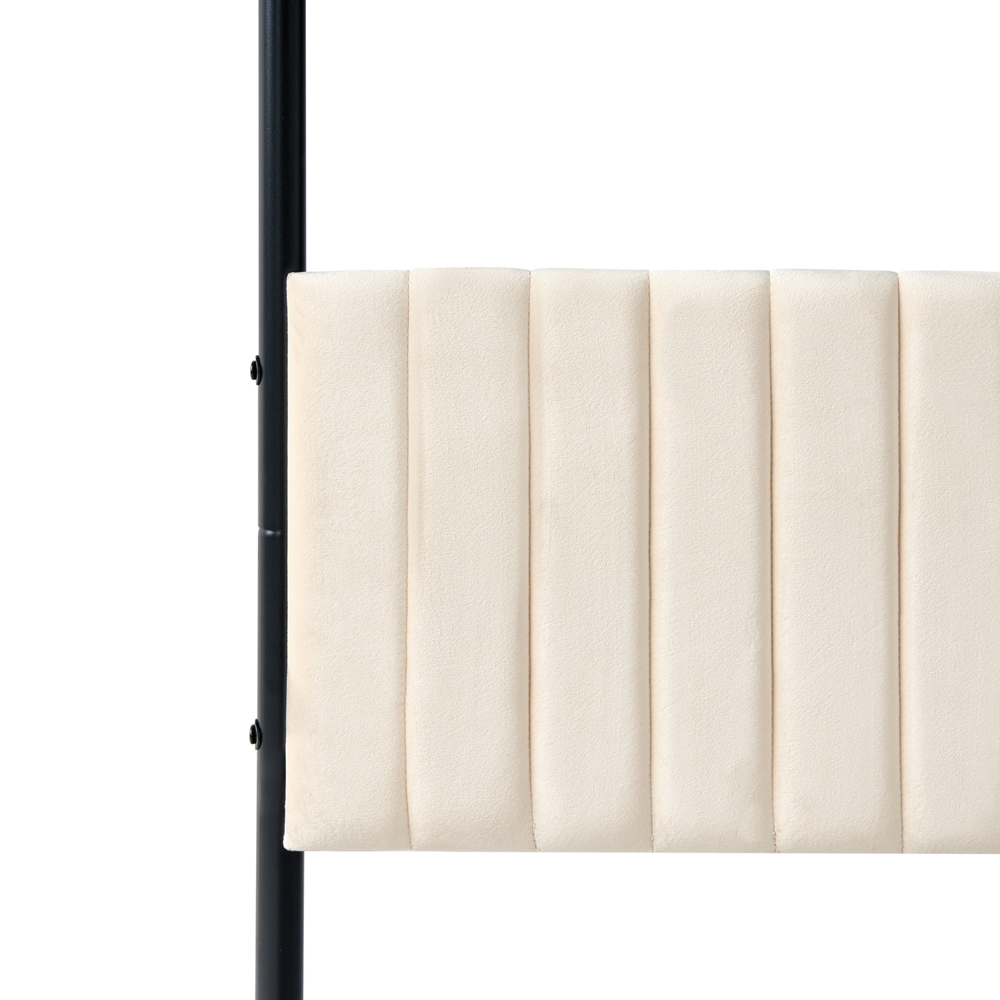 Canopy Bed Black Metal 160 x 200cm King Upholstered Headboard