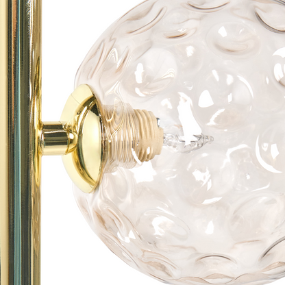 Floor Lamp Beige Glass With Gold Metal Base Four Spherical Shades Glamorous Modern Living Room Lighting