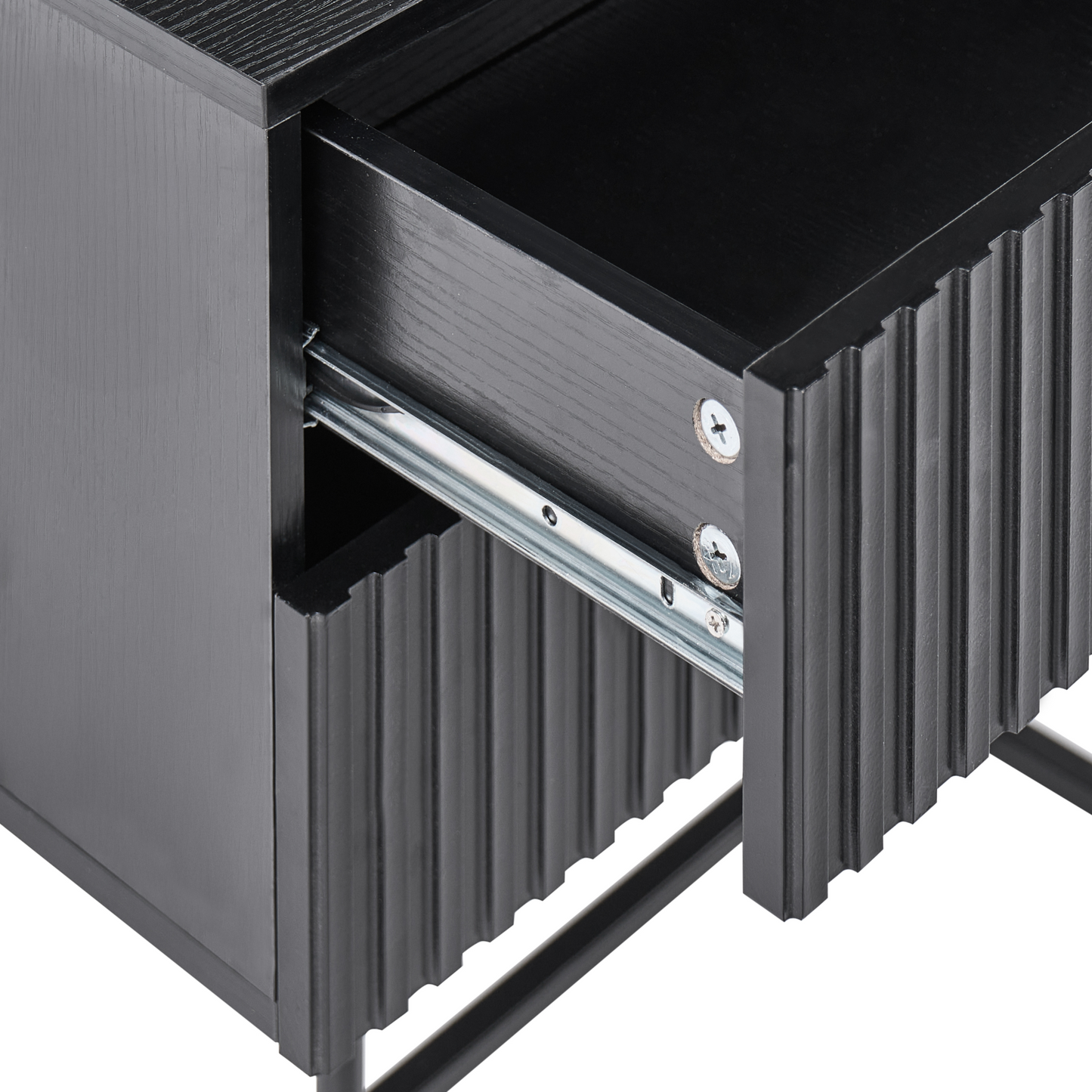 NovaHome 2 Drawer Bedside Table Black And Gold Modern Nightstand
