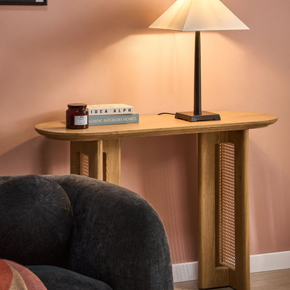 Table Lamp Black Iron Base White Fabric Shade