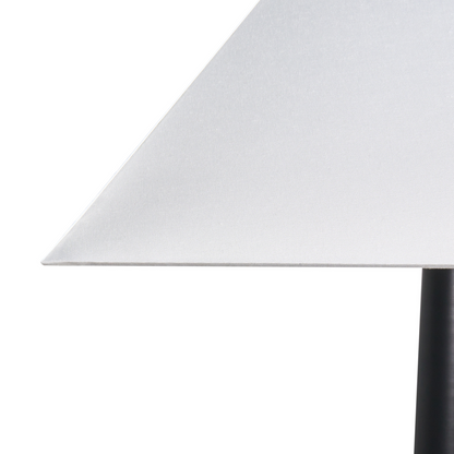 Table Lamp Black Iron Base White Fabric Shade