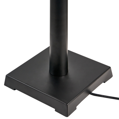 Table Lamp Black Iron Base White Fabric Shade