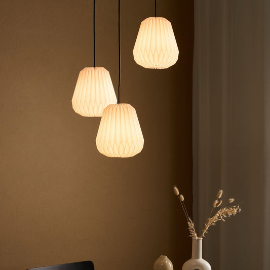 Lighting Origami 3 Light Pendant Lamp White Paper Shade