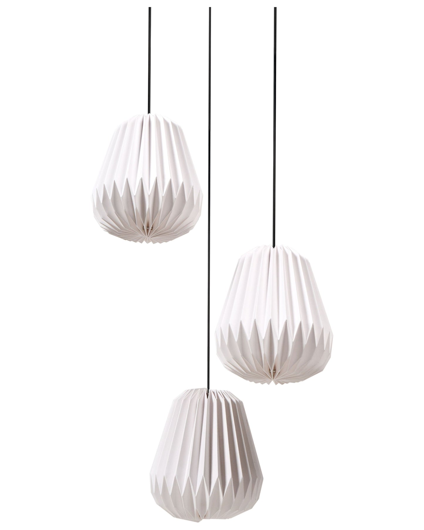 Lighting Origami 3 Light Pendant Lamp White Paper Shade