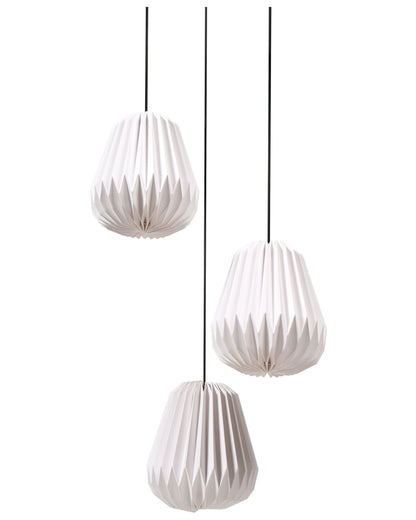 Lighting Origami 3 Light Pendant Lamp White Paper Shade