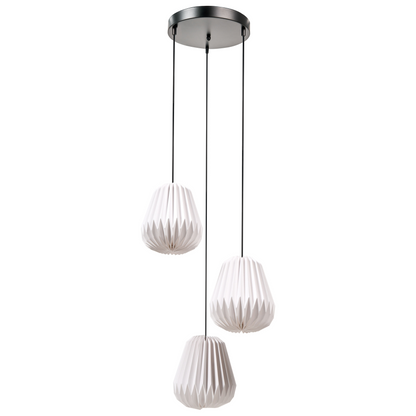 Lighting Origami 3 Light Pendant Lamp White Paper Shade