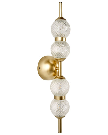 LED Wall Lamp Gold Glass Shade Metal Base Ambient Lighting