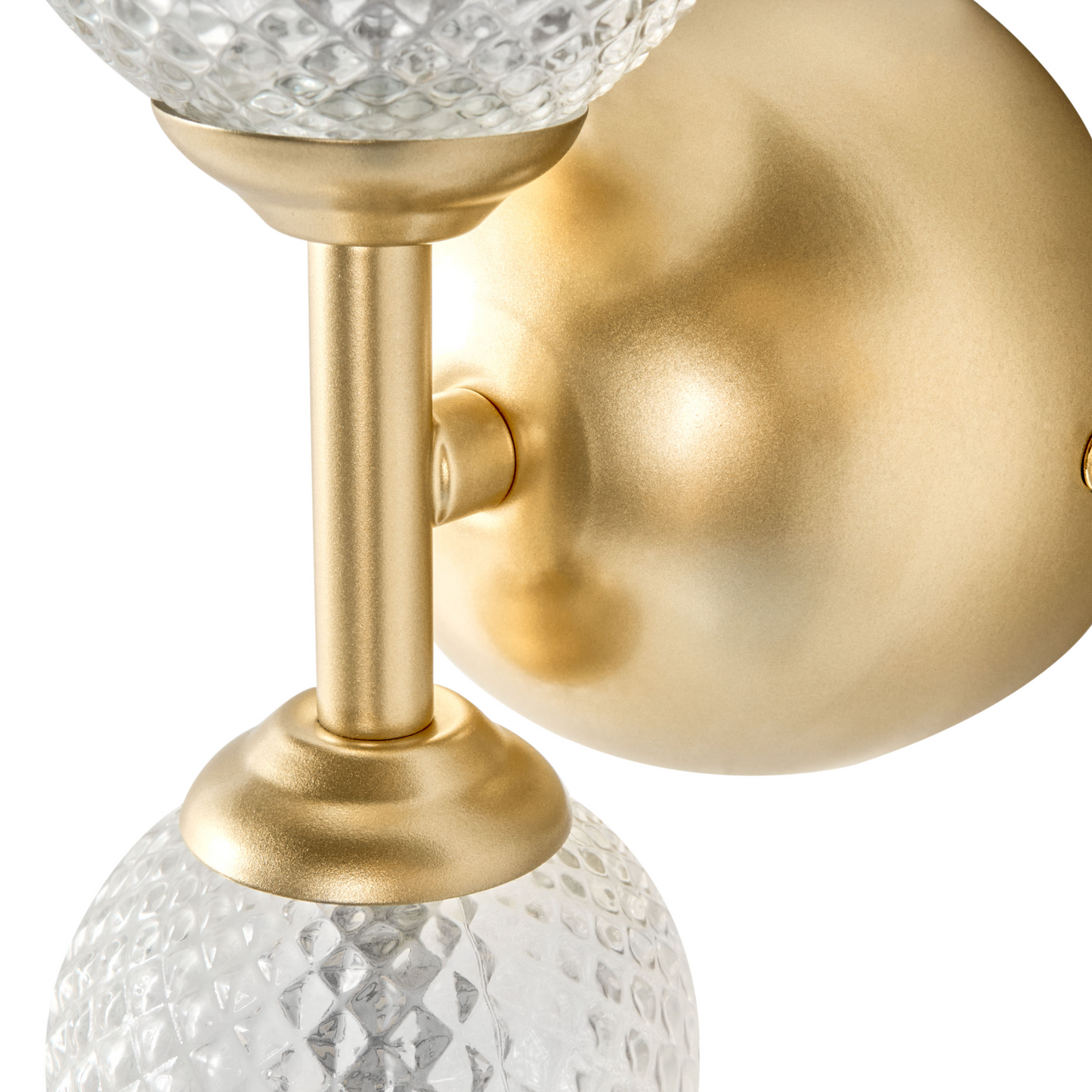 LED Wall Lamp Gold Glass Shade Metal Base Ambient Lighting