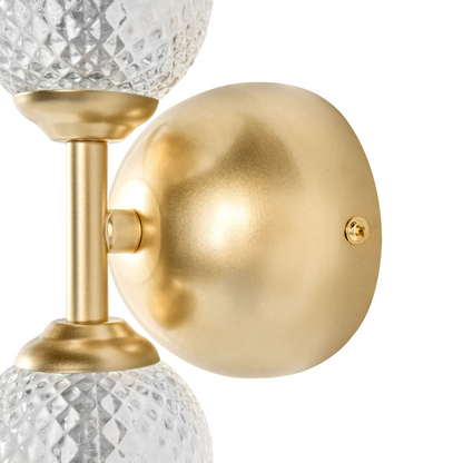 LED Wall Lamp Gold Glass Shade Metal Base Ambient Lighting