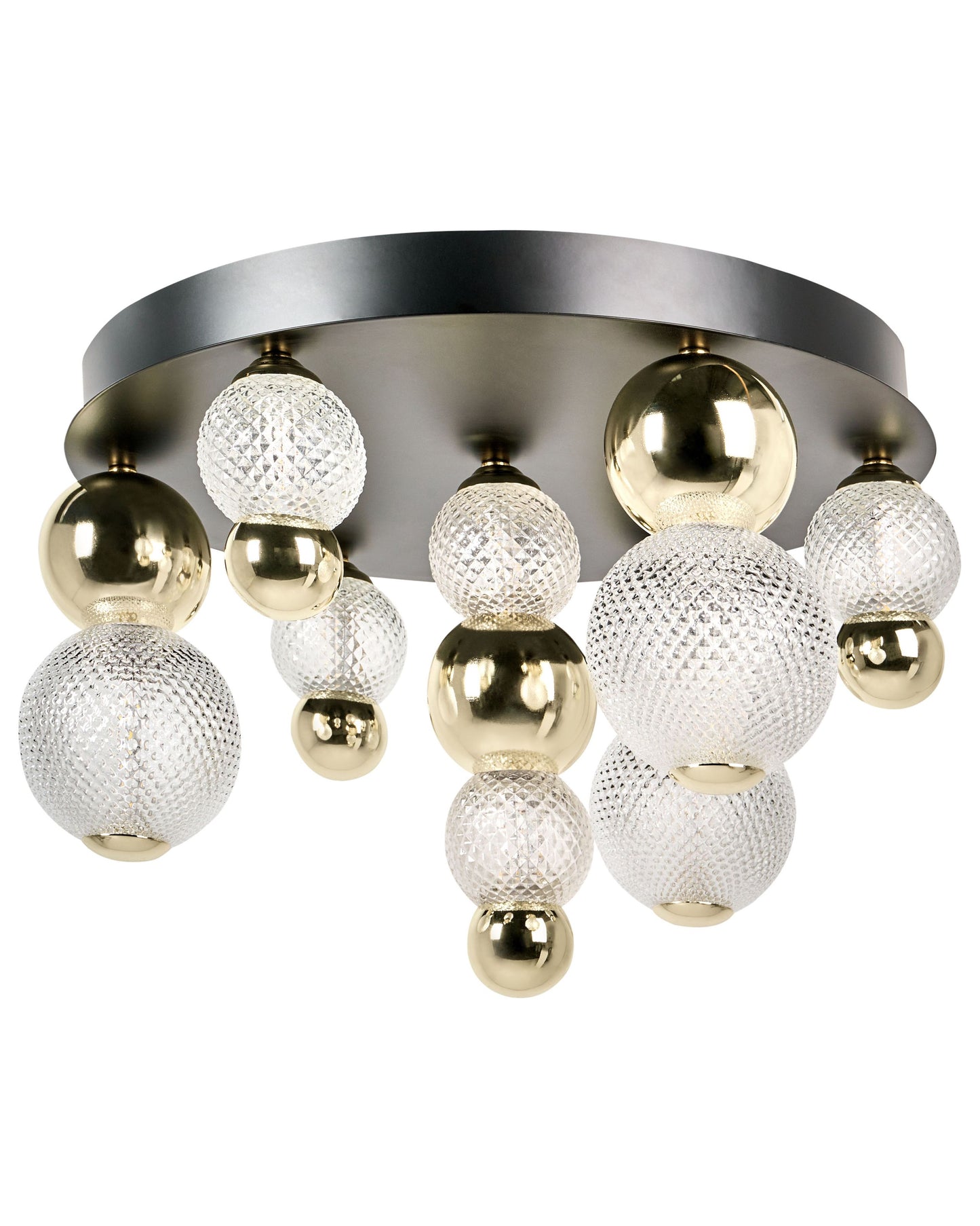 Glow LED Wall Lamp Gold Glass Shade Metal Base Glam Style Ambient Light Living Room And Bedroom