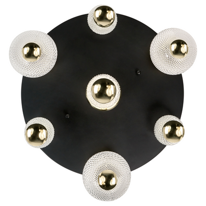 Glow LED Wall Lamp Gold Glass Shade Metal Base Glam Style Ambient Light Living Room And Bedroom