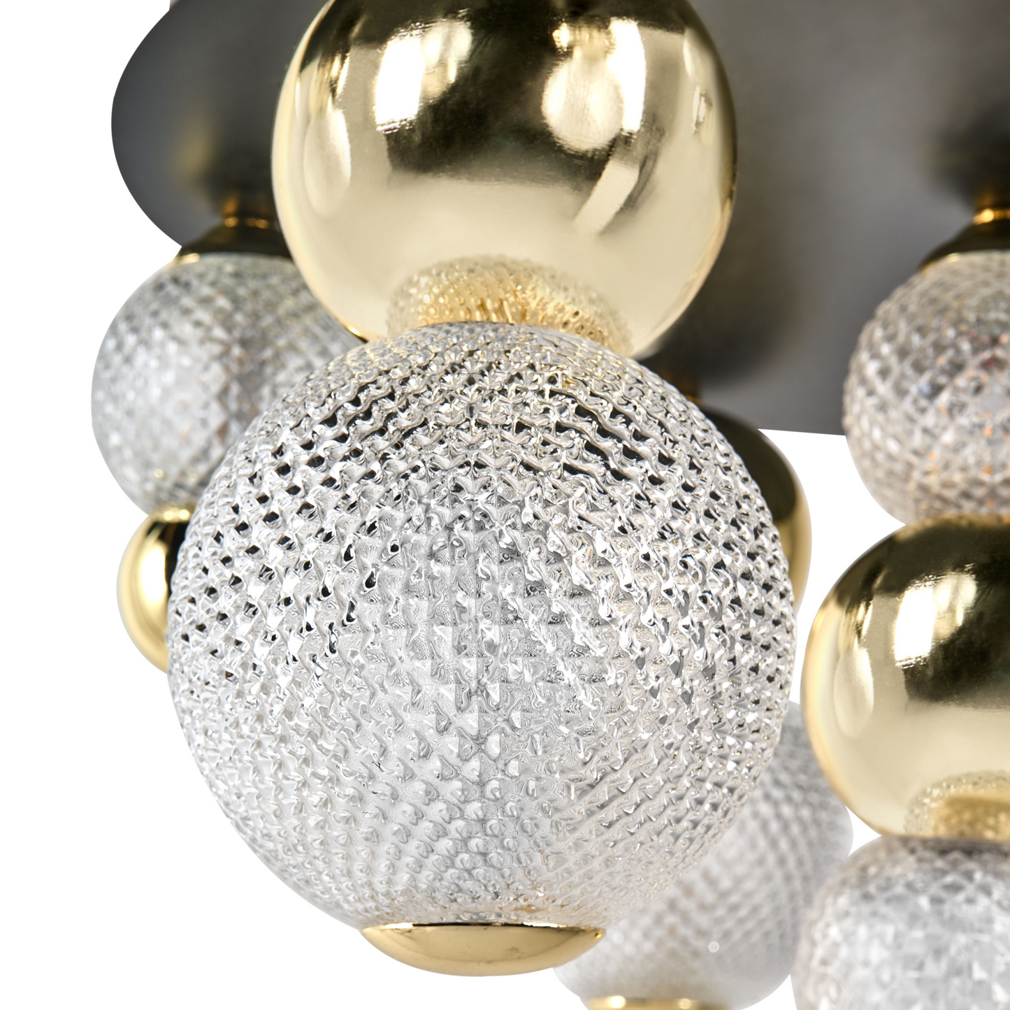Glow LED Wall Lamp Gold Glass Shade Metal Base Glam Style Ambient Light Living Room And Bedroom