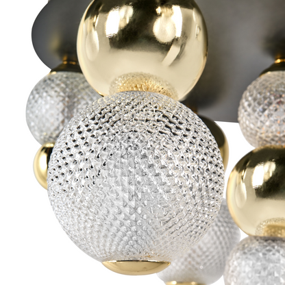 Glow LED Wall Lamp Gold Glass Shade Metal Base Glam Style Ambient Light Living Room And Bedroom