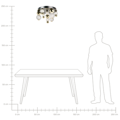Glow LED Wall Lamp Gold Glass Shade Metal Base Glam Style Ambient Light Living Room And Bedroom