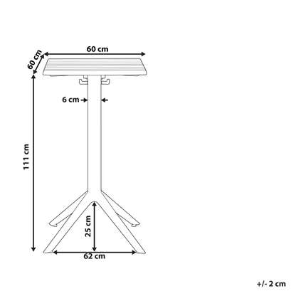 Bistro Table Black 60 x 60cm Flip Top Outdoor