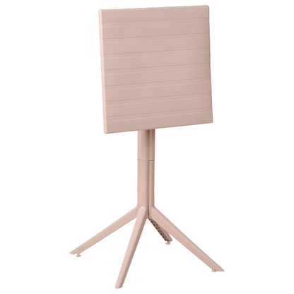 Breeze Living Bistro Table Beige 60 x 60cm Flip Top Outdoor Balcony Table Synthetic Material