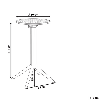 Bistro Round Black 60cm Synthetic Outdoor Table With Flip Top