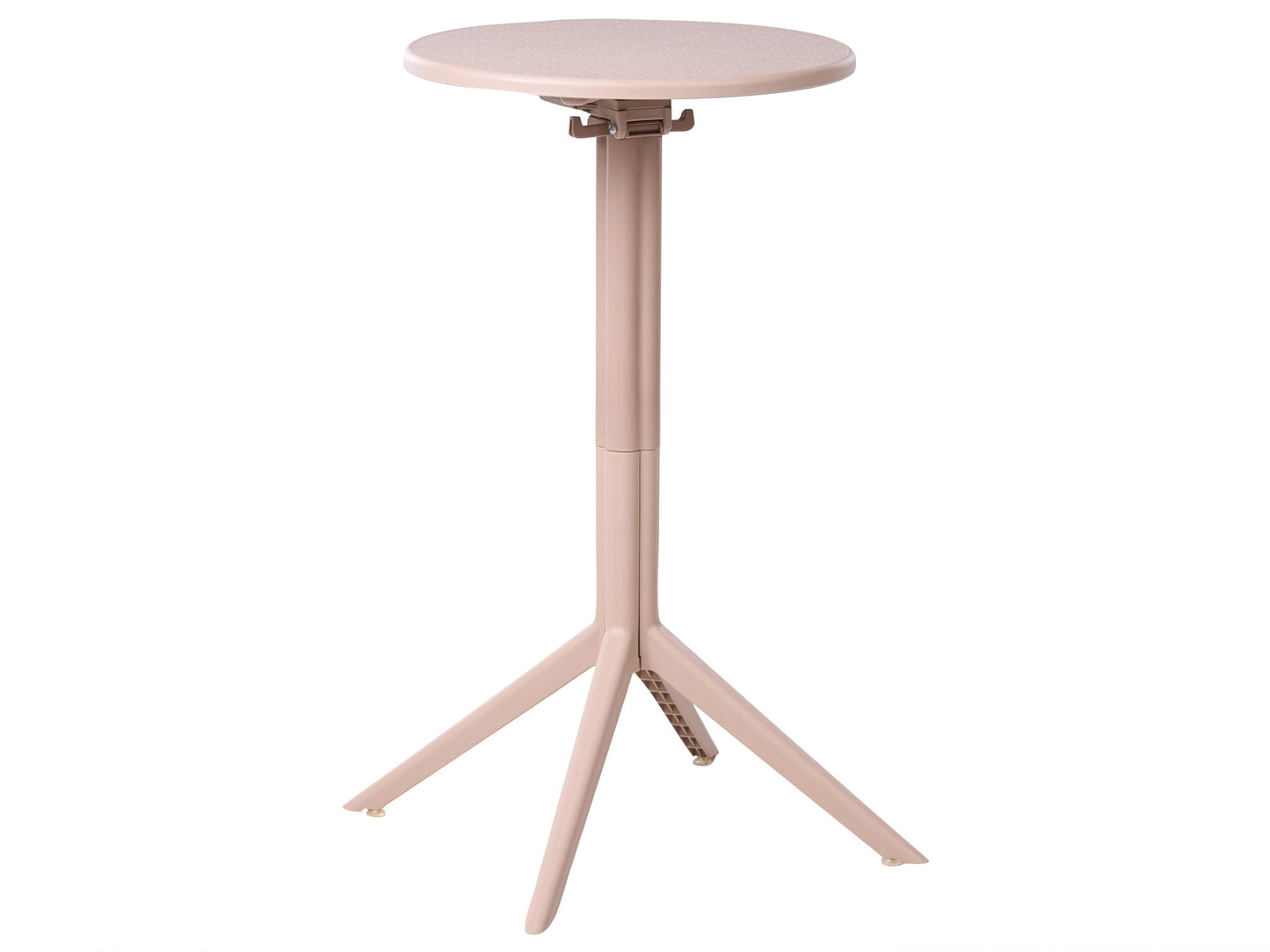 Bistro Round Beige Balcony Table 60 x 60cm Flip Top Outdoor Synthetic
