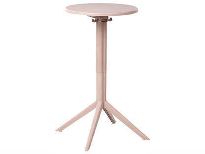 Bistro Round Beige Balcony Table 60 x 60cm Flip Top Outdoor Synthetic
