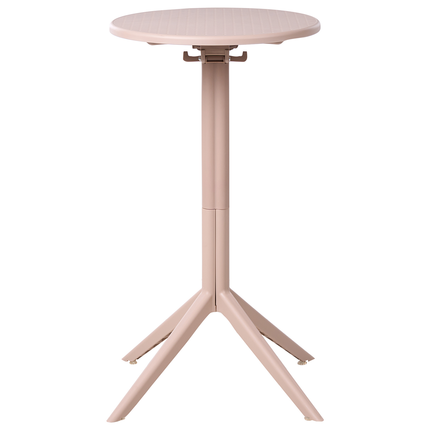 Bistro Round Beige Balcony Table 60 x 60cm Flip Top Outdoor Synthetic