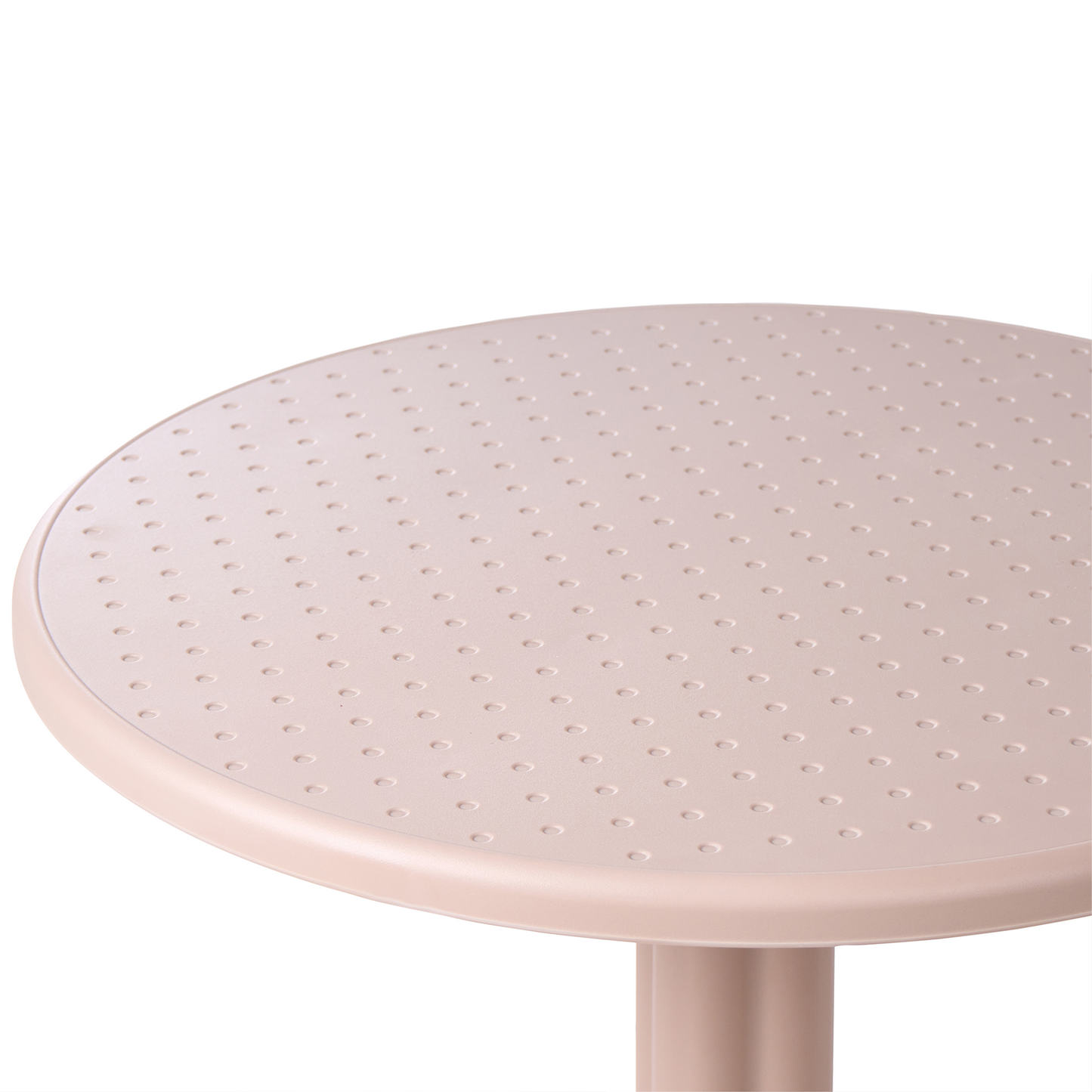 Bistro Round Beige Balcony Table 60 x 60cm Flip Top Outdoor Synthetic