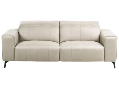 Modern Living Room Set 3-Piece Faux Leather Sofas And Armchair Light Beige With Adjustable Headrests