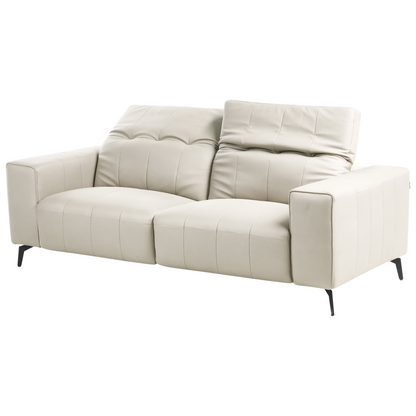 Modern Living Room Set 3-Piece Faux Leather Sofas And Armchair Light Beige With Adjustable Headrests