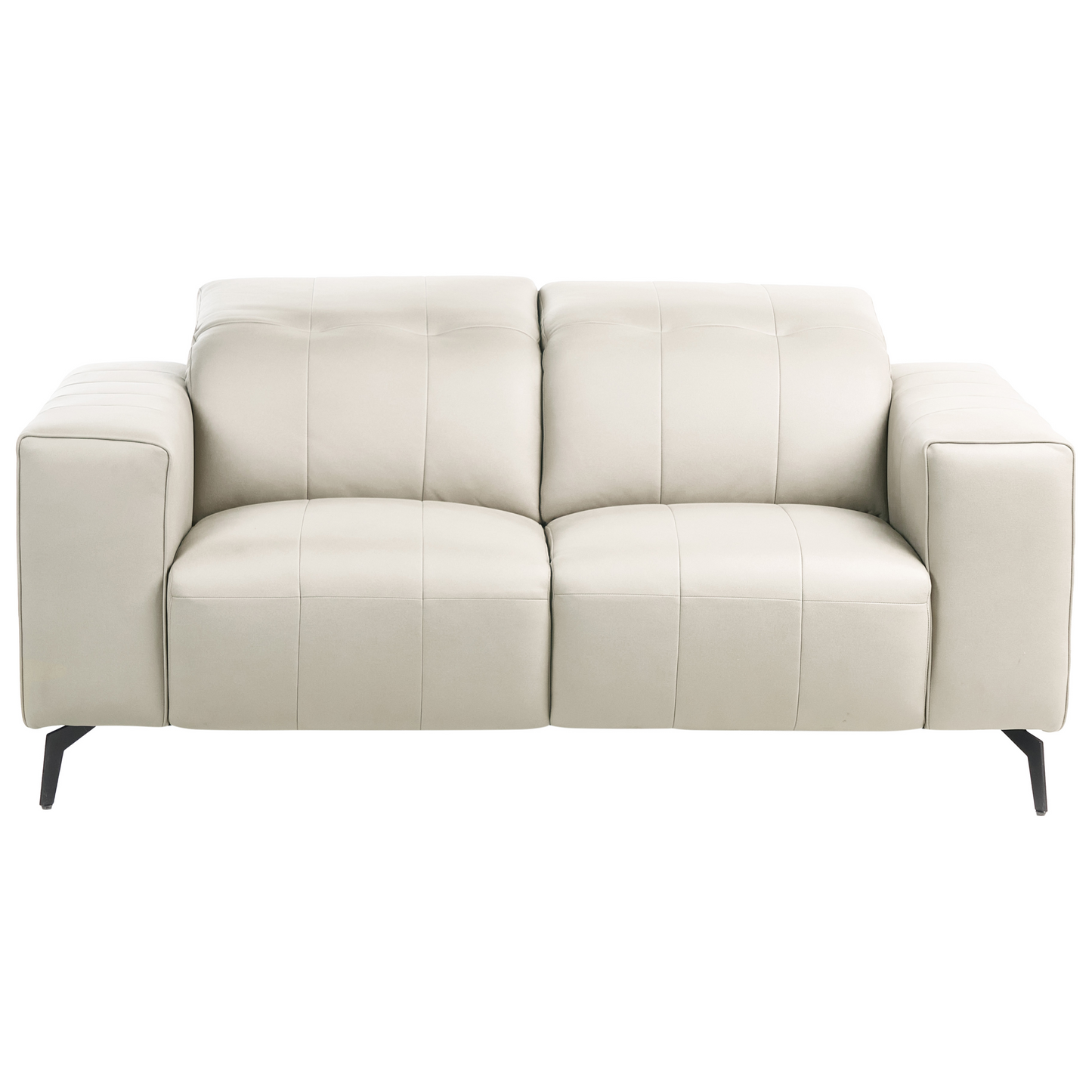 Modern Living Room Set 3-Piece Faux Leather Sofas And Armchair Light Beige With Adjustable Headrests