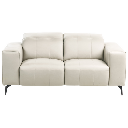 Modern Living Room Set 3-Piece Faux Leather Sofas And Armchair Light Beige With Adjustable Headrests