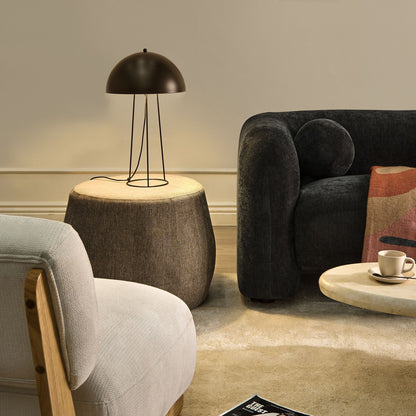 Table Lamp Black Iron Base Two Bulbs Minimalist Living Room