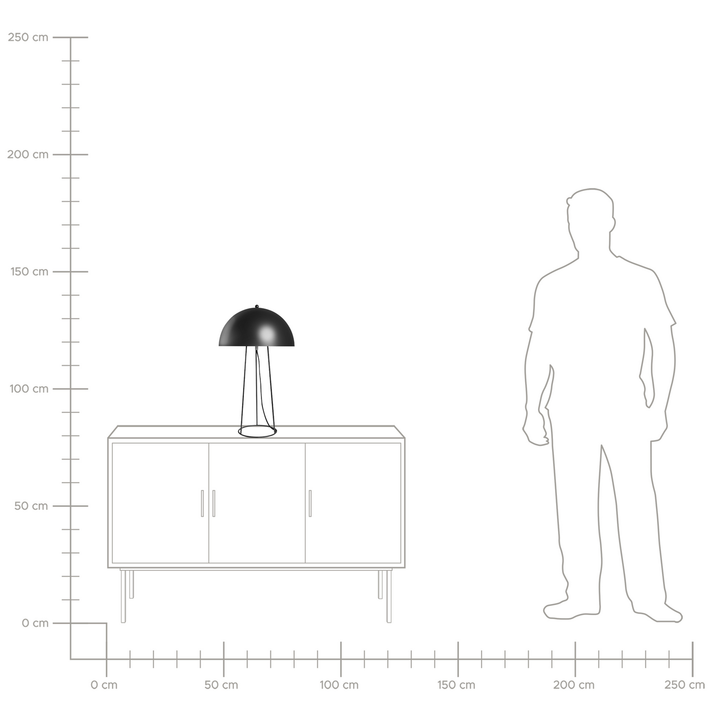 Table Lamp Black Iron Base Two Bulbs Minimalist Living Room