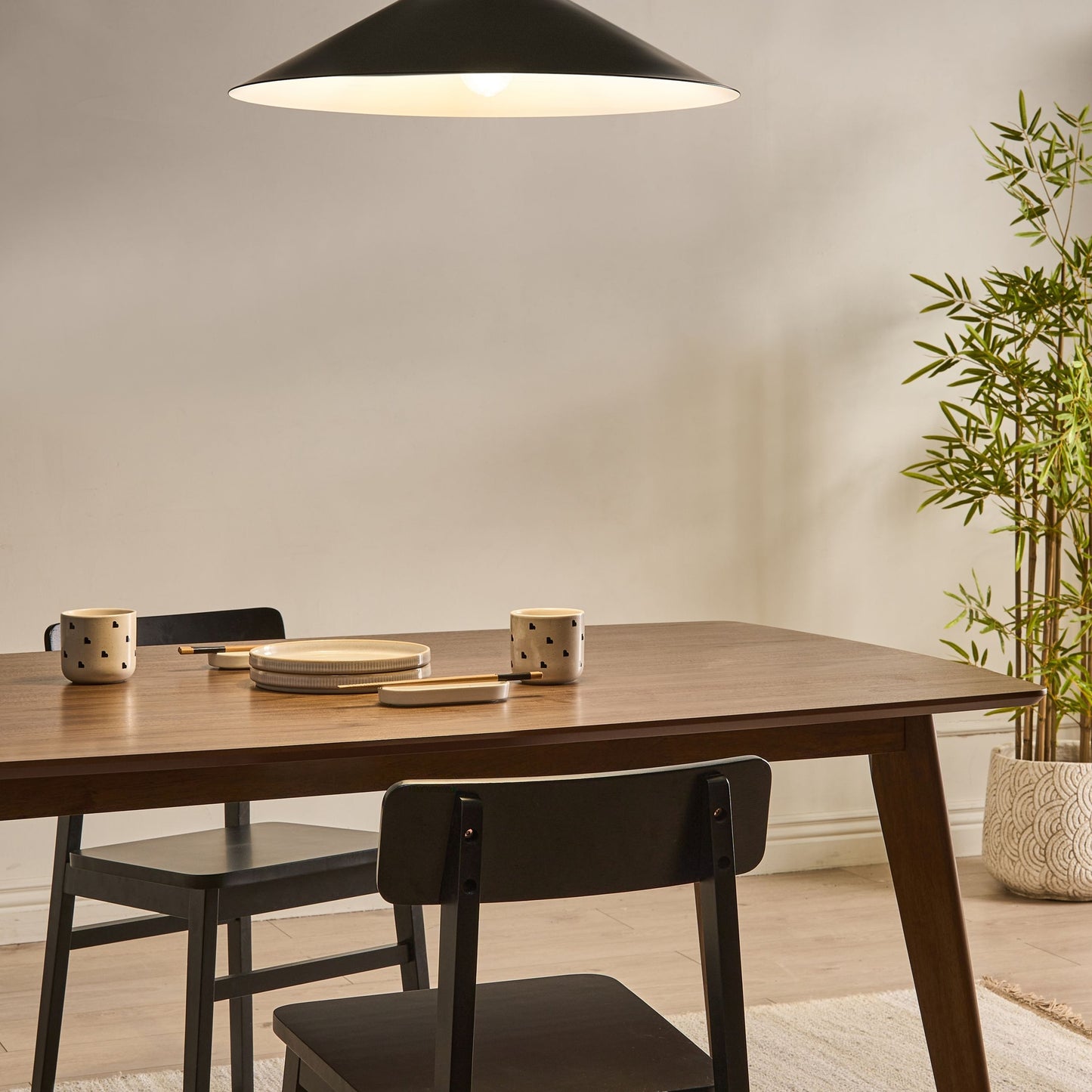 UFO Black Pendant Lamp Modern Mid Century Metal