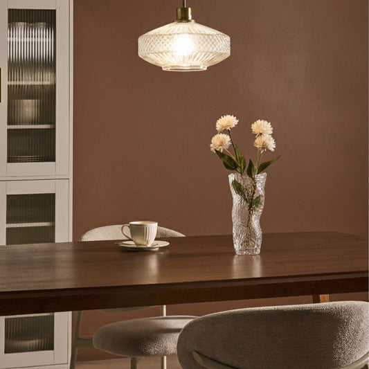 Pendant Lamp Crystal Glass Shade Gold Base Modern Glam
