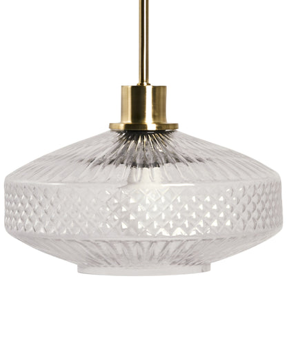 Pendant Lamp Crystal Glass Shade Gold Base Modern Glam