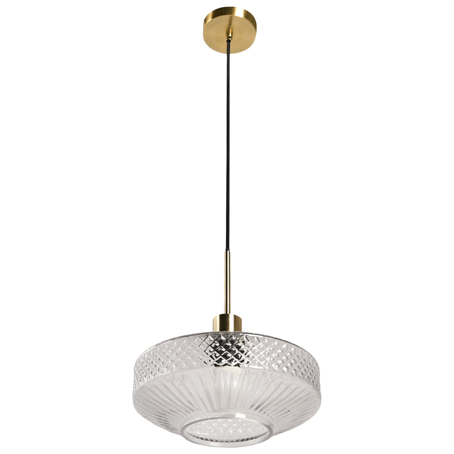 Pendant Lamp Crystal Glass Shade Gold Base Modern Glam