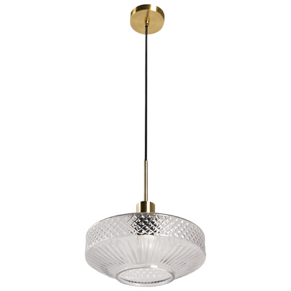 Pendant Lamp Crystal Glass Shade Gold Base Modern Glam