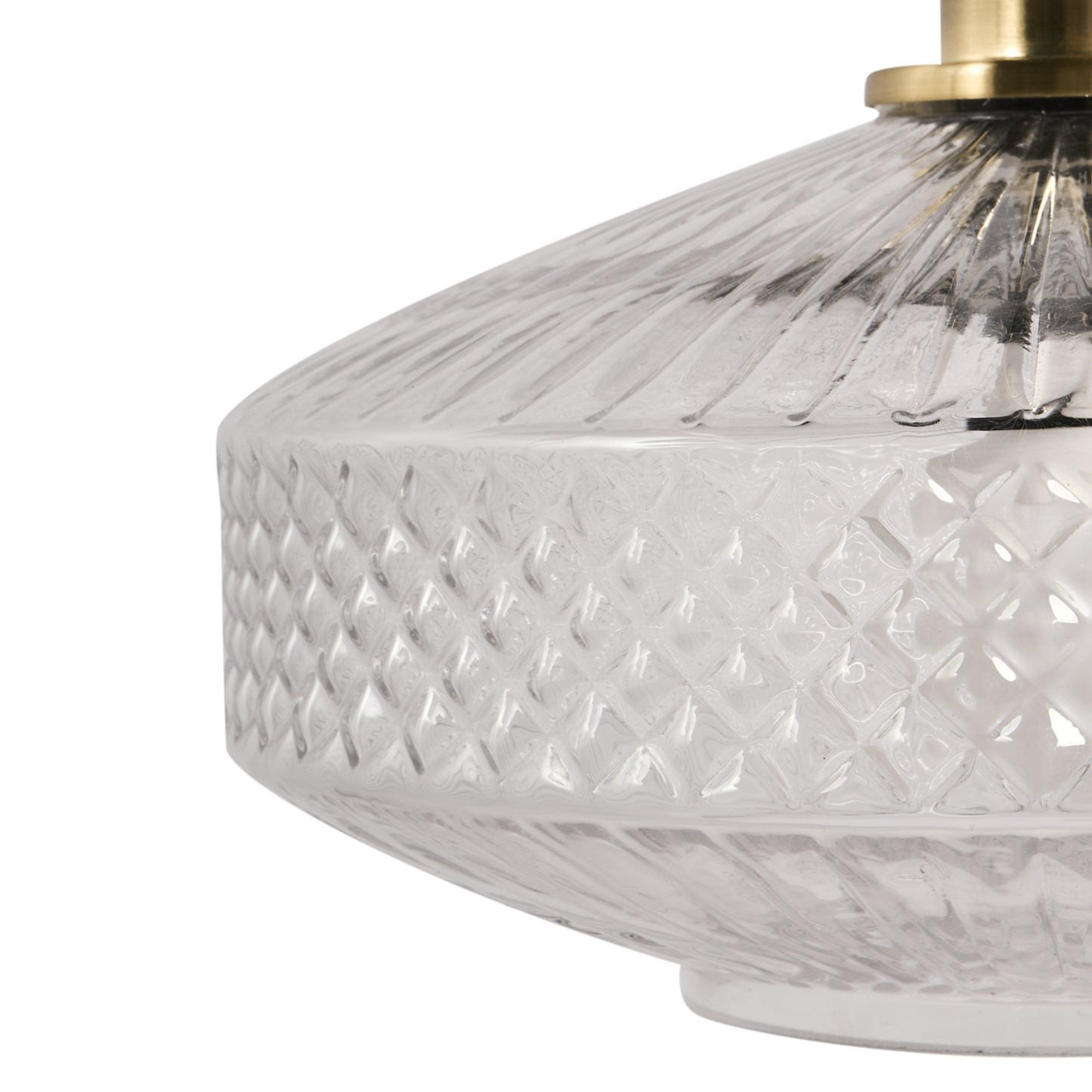 Pendant Lamp Crystal Glass Shade Gold Base Modern Glam