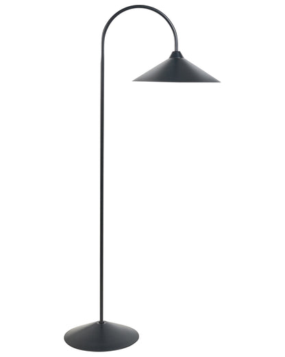 Arched Floor Lamp Black Metal Shade and Base