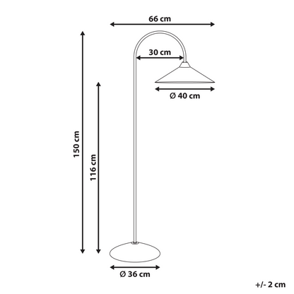 Arched Floor Lamp Gold Metal Shade And Base Modern