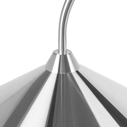 Floor Lamp Silver Metal Shade And Base Arched Modern Design For Living Room And Bedroom