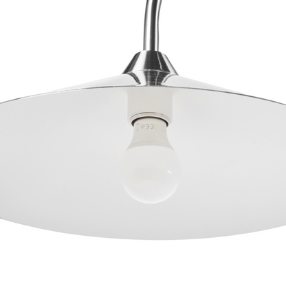 Floor Lamp Silver Metal Shade And Base Arched Modern Design For Living Room And Bedroom