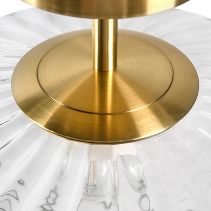 Modern Glam Ceiling Lamp Transparent Glass Shade Gold Base