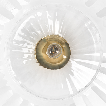 Modern Glam Ceiling Lamp Transparent Glass Shade Gold Base