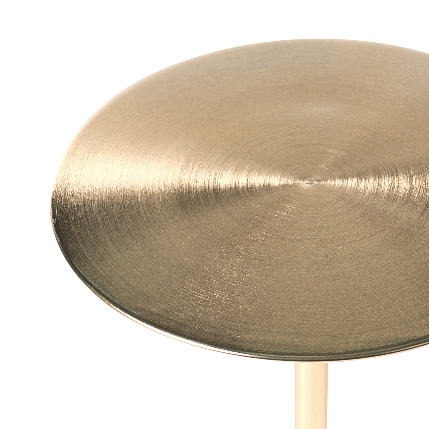 Side Table Gold Metal Top With White Marble Base Round Glam Living Room Accent
