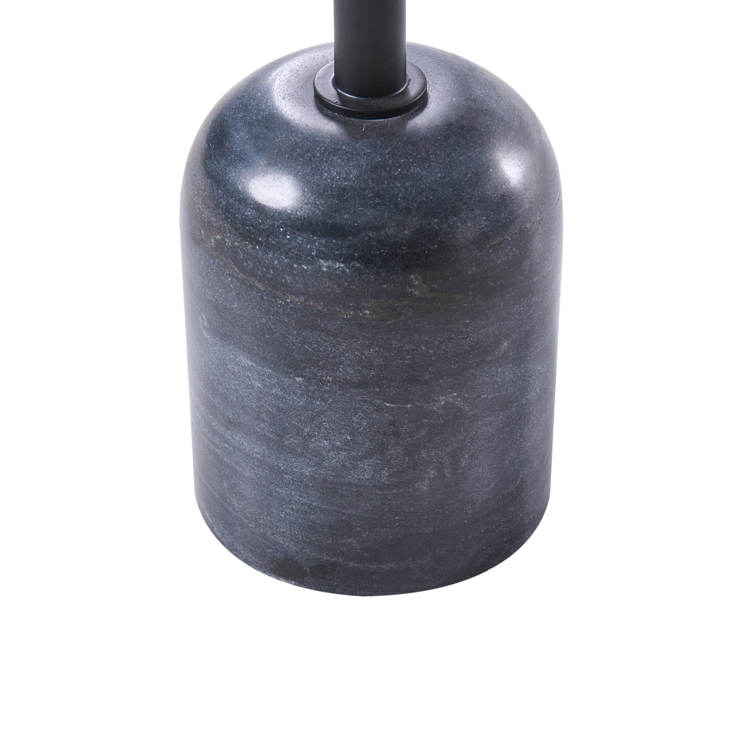Side Table Brown Mango Wood Top With Black Marble Base Round Modern Living Room
