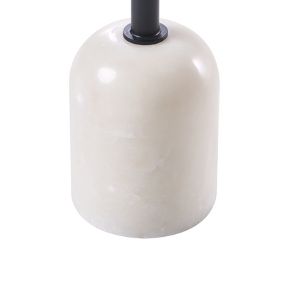 Modern Mango Wood Round Side Table With White Marble Base