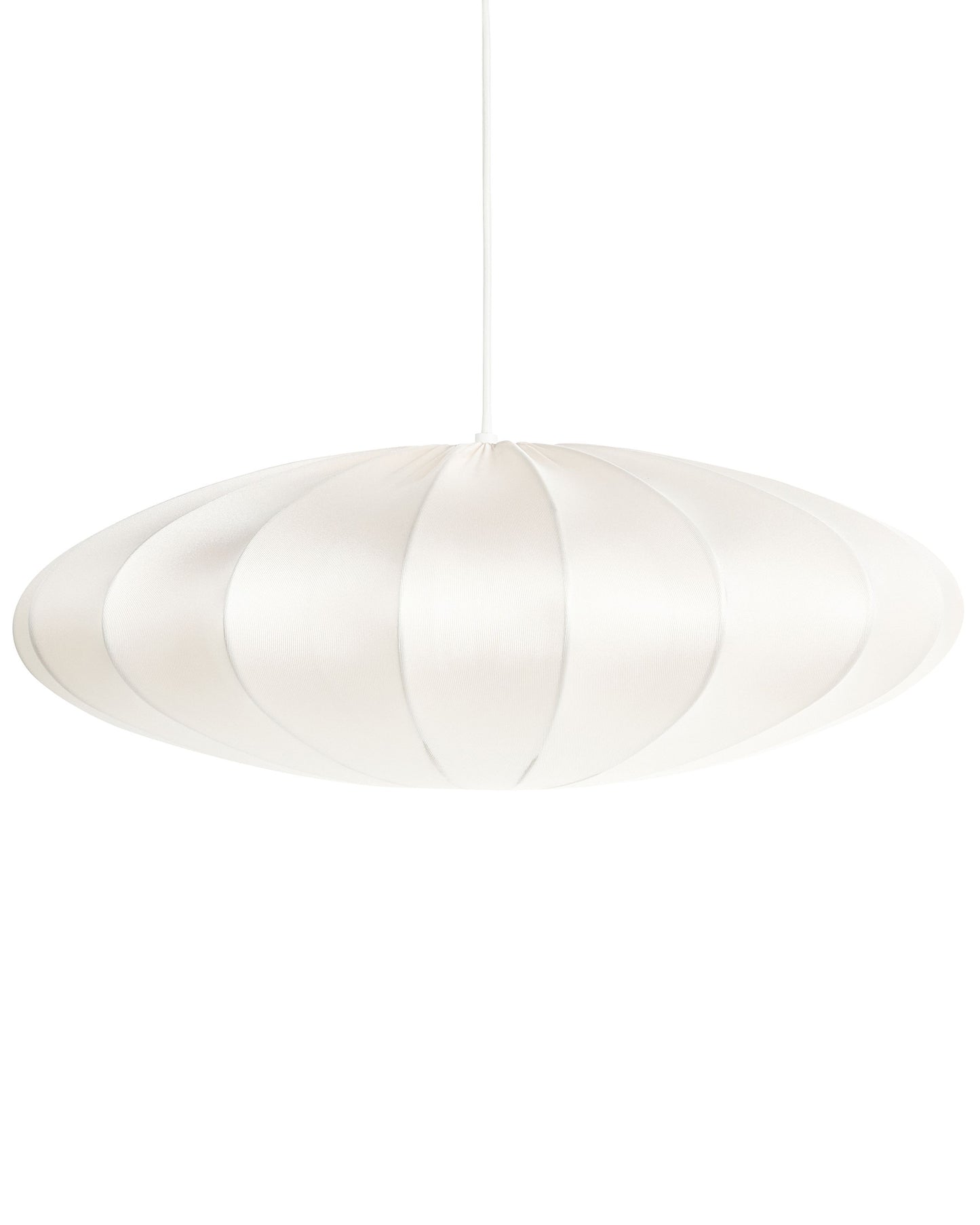 Hanging Pendant Lamp Off White Nylon Shade Modern Design