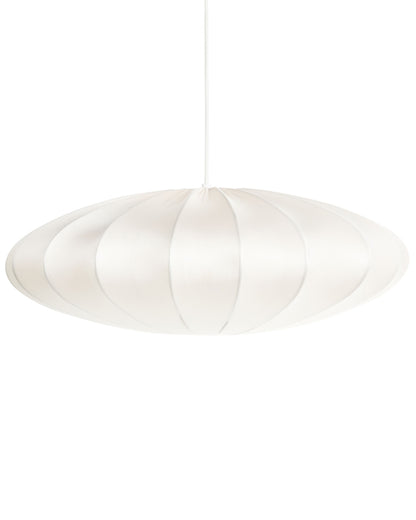 Hanging Pendant Lamp Off White Nylon Shade Modern Design
